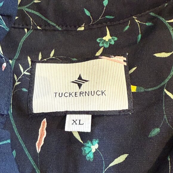 NWT Tuckernuck Teagan Shirt Top Campden Vine Ruffle V-Neck Black Floral Boho XL - Picture 4 of 16